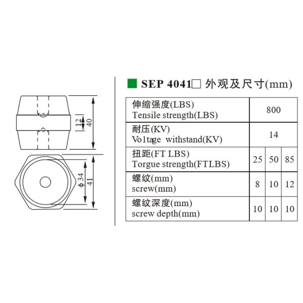 ERICOxx TP4046m10 lbs800 bus bar insulator