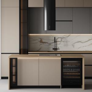 Custom Modern Ready To Assemble Shaker Lacquer Finish Kitchen Cabinets for