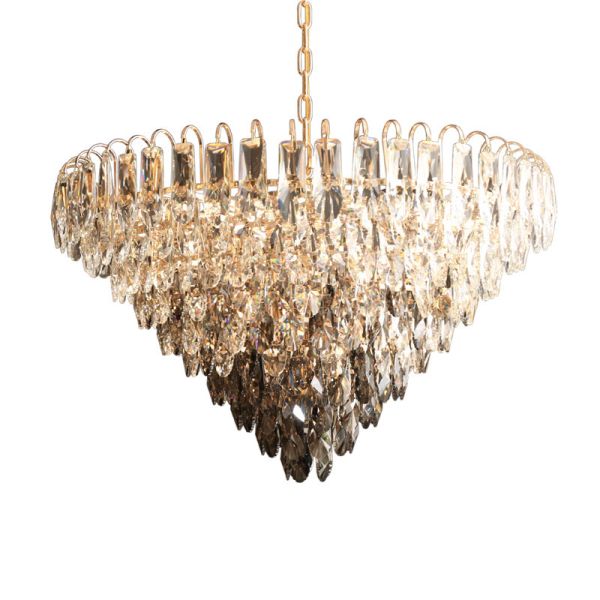 Buy Smoky Diamond Shaped Crystal Chandelier Ceiling Light E14 High Brightness at wholesale prices