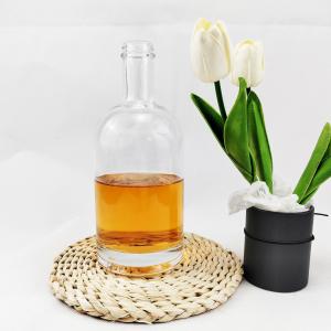 Quality Round 750ml Vodka Spirit Bottle With Custom Glass Bottle and Cap Color Custom Color for sale