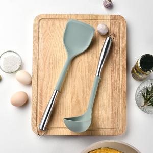 Silicone Stainless Steel Kitchen CookinUtensils Set 2-Pieces Flexible Silicone