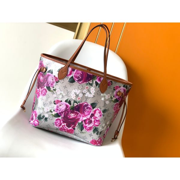 Buy Floral Pattern Silver Louis Vuitton Large Never Full M21352 at wholesale prices