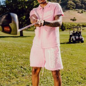 Summer Mohair Zip Up Short Set Tracksuit Matching Polo Shirt And Shorts