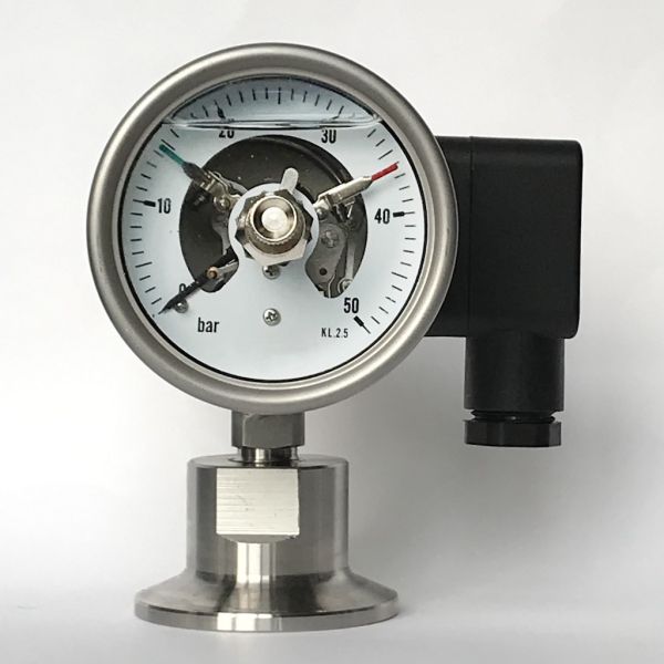 Buy Ss316 50 Bar Pressure Gauge 63mm Dial Metallic Electric Contact Manometer at wholesale prices