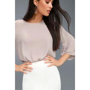 Guangzhou Ladies Clothing Three Quarter Tiered Sleeves Top