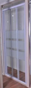 Quality Custom Glass Shower Door , 3Pcs Shower Sliding Glass Doors With White Painted Profile for sale