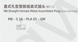 Customizable M8 IP67 3/4pin Straight Female Metal Plug with Screw Terminal