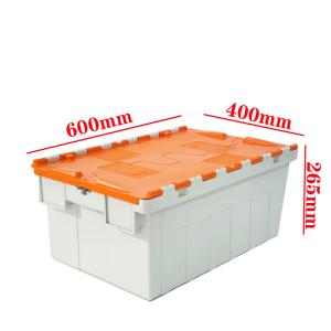 Silk Printing 600*400*265mm Plastic Nesting Container Crates for Reusable Moving