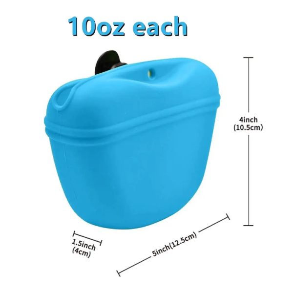 Cutting Service Silicone Portable Dog Treat Bag with Magnetic Closure and Waist Clip Pouch