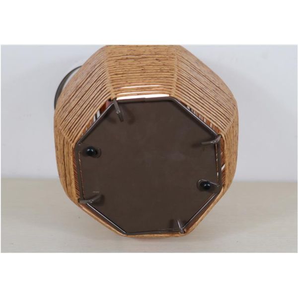 Outdoor Rattan Shade Floor Lamp Solar Powered IP65 Waterproof