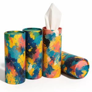 Custom Design Printing Recycled Cylinder Tube Packaging Tissue Paper Box