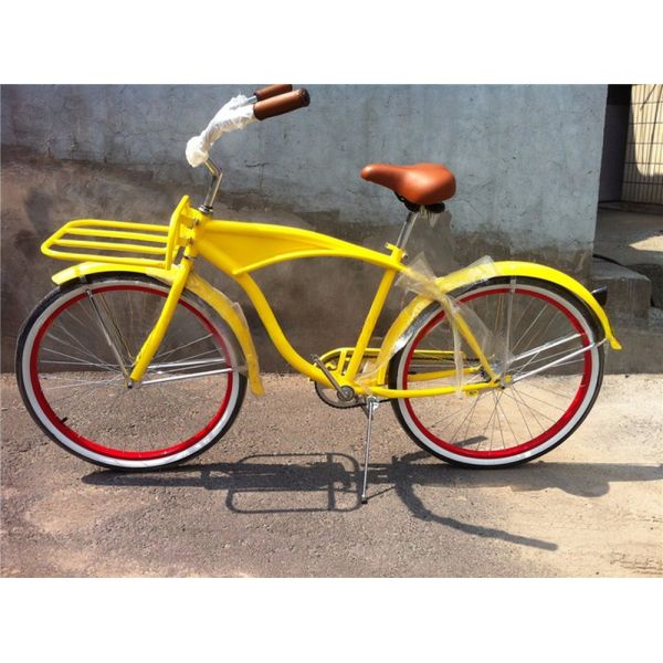 26 Inch Single Speed Adult Beach Cruiser Bike with Metal Tray Convenient Front Tray