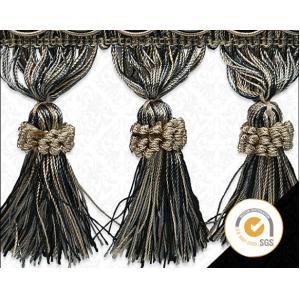 By the Yard-4 Taupe Mix Tassel Fringe Trim Fabric Fringe for Lampshade Lamp Costume Pillow Curtains Home Decor