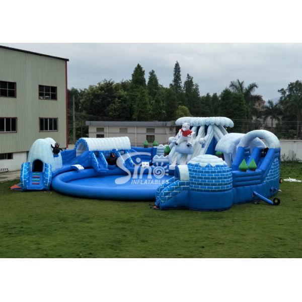 Snow N Ice World Giant Inflatable Water Park On Land With Big Inflatable Pool For Kids N Adults