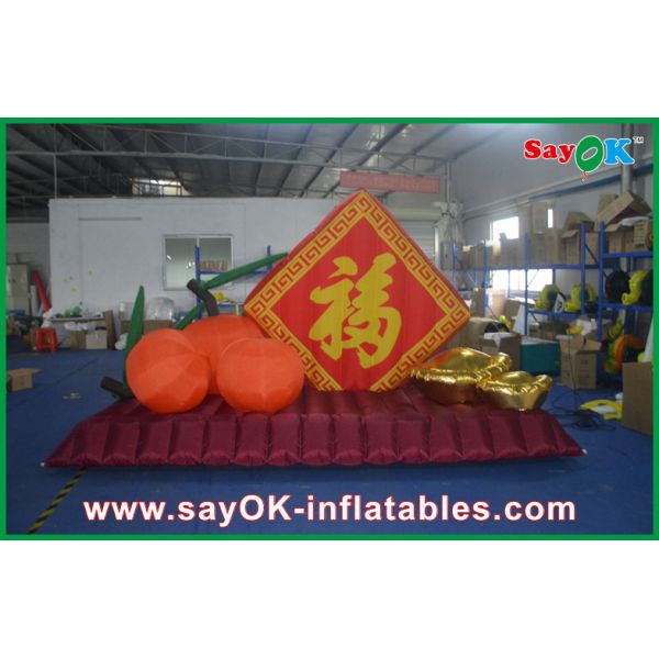 Printing Logo Large Orange Inflatable Yard Decorations For New Year