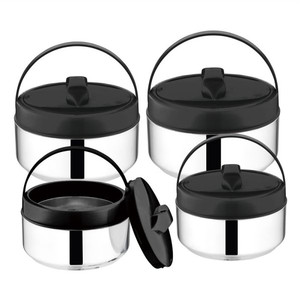 Handle Lunch Box School Office Bento 4pcs Stainless Steel Thermal Stock Pot Set