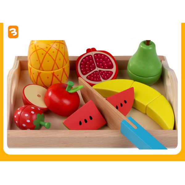 Montessori Kitchen Pretend Toy For Children Cutting Fruit Vegeta