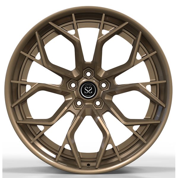 Custom 2 PC Forged Aluminum Alloy Rims Satin Bronze 21 22 23 Inch For Ferrari 458 488