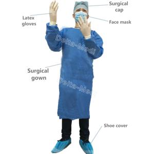 Standard Surgical Gown SMS or SMMS,Fluid repellent and abrasion resistance