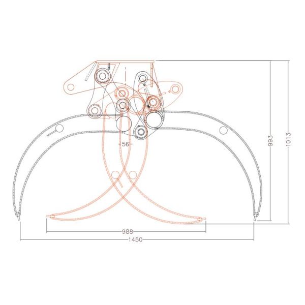 Tough Hydraulic Rotating Grab Highly Durable With ISO 9001 CertifiPCion