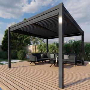 Outdoor Modern Louvered Roof Aluminum Pergola Powder Coated