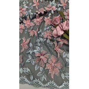 Embroidered Lace With Floral Details Deeply Textured Fabric For Dramatic High