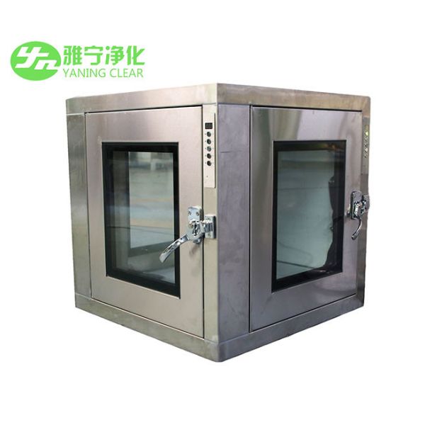 Buy Corner Door Cleanroom Pass Box Stainless Steel Electronic Interlocking ISO14644 at wholesale prices