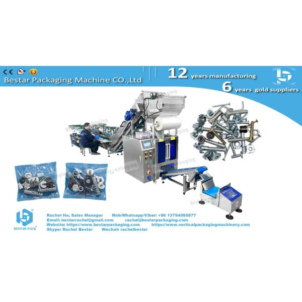 Automatic Counting Packaging Machine with 9 Custom Vibratory Bowls and Bucket