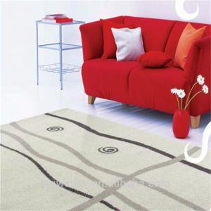 Striped design shaggy embroidered living room polyester area rug