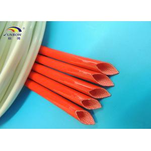 Colored Heat Treated 2.5KV Fiberglass Braided Wire Sleeve / Silicone Resin Coated Fiberglass Sleeving