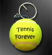 promotional logo printed tennis ball keychain