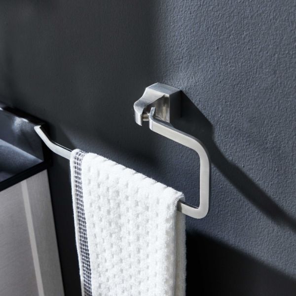 Buy Warm Grey Satin Finish Bathroom Towel Rings Wall Mounted Hand Sus304 Customizable at wholesale prices