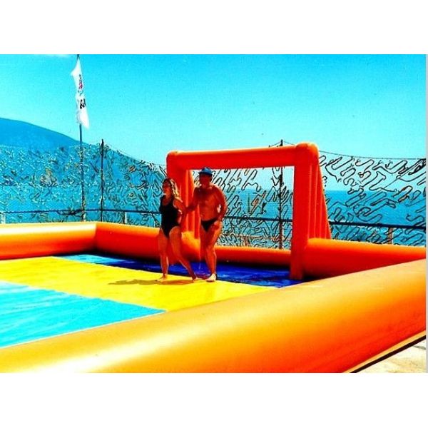 Exciting Water Inflatable Soccer Field , Football Inflatable Soap Court for Kids