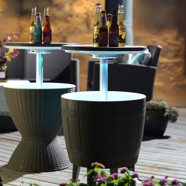 48.5*48.5*57.5cm Custom Logo Ice Cooler Lift Top Coffee Wine Beer Table for Outdoor Camping