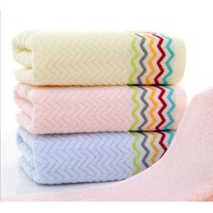 Best luxury 100 percent cotton 390GSM face Jacquard striped towels