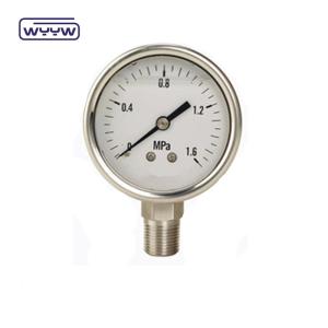 SS316 Bottom 63mm Liquid Filled Pressure Gauge General Manometer