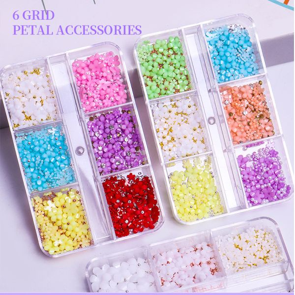 3D Resin Candy Color Nail Decoration Flower With Rhinestone for Nail Salon and Plastic