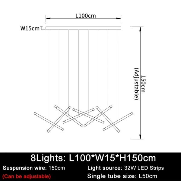 Modern LED Creative Black Round Tube Design Chandelier Chute Multi Light Chandelier（WH-AP-606）