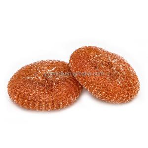 Spiral Copperized Stainless Steel Scourer Kitchen Cleaning Ball 18g