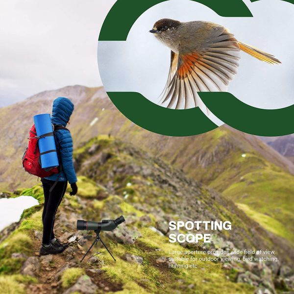 20-60x80 Dual Focusing Spotting Scope High Definition Optics Scope