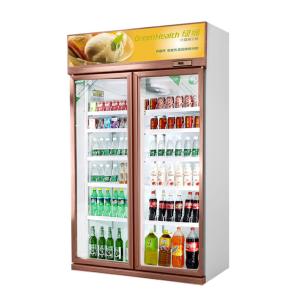 Air Cooling Glass Door Beverage Cooler Supermarket Refrigerator 5 Layers