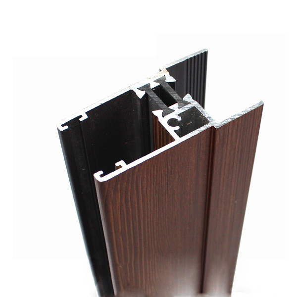 T4 T5 Wood Finish Aluminium Profiles , Commercial Aluminum Glass Door Frame