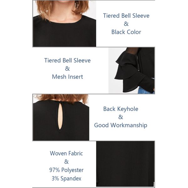 Guangzhou Clothing Factory Office Bell Sleeve Lady Blouse