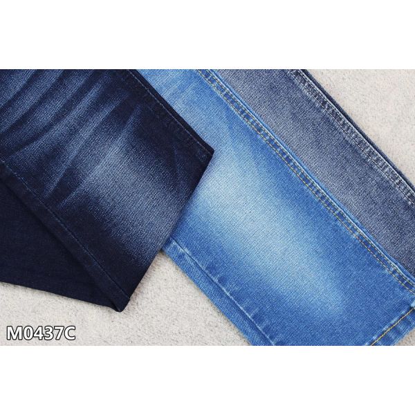 Indigo Blue Cotton Polyester Spandex Denim Fabric With Slight Slub Women Jeans Material