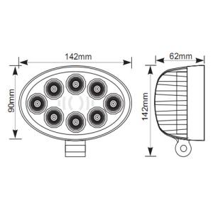 24W Off-rad 4WD Oval LED Work Light