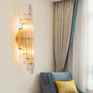 Postmodern Crystal Wall Lamp Creative Home Living Room Golden Luxury Light