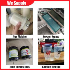 dia 80mm Cylindrical Screen Printing Machine For Plastic Bottles pneumatic