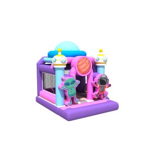 Customized Inflatable Bouncy House With Slide Alien Astronaut Moon Inflatable
