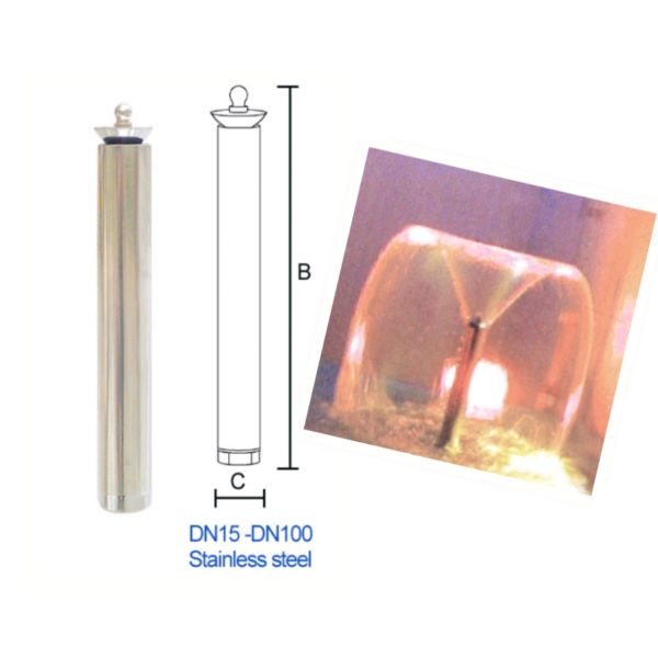 Commercial 3" Stainless Steel Trumpet Water Feature Nozzle