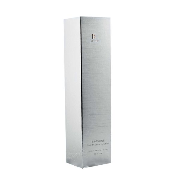 Buy Silver drawbench cosmetic packaging paper box gold embossed at wholesale prices